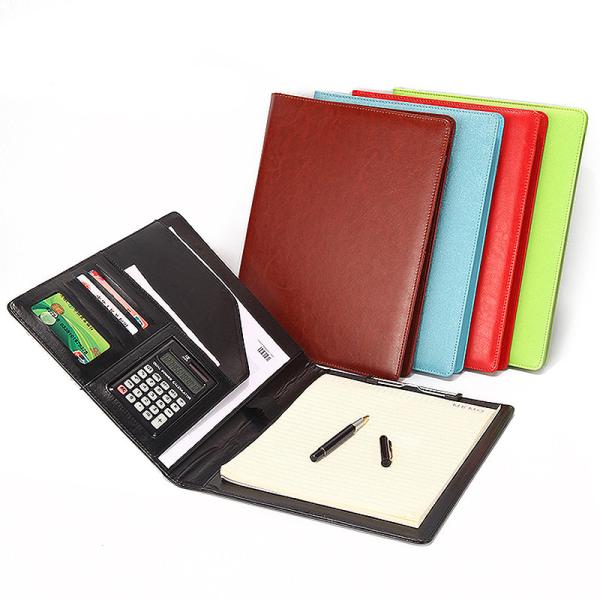 Quality Business Conference Document Notebook Folio Embossed A4 PU Material for sale