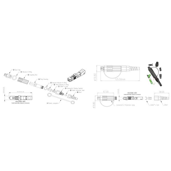 Corning H TypeField Assembly Reinforced Optical Fast Connectors For FTTH/FTTP Networks