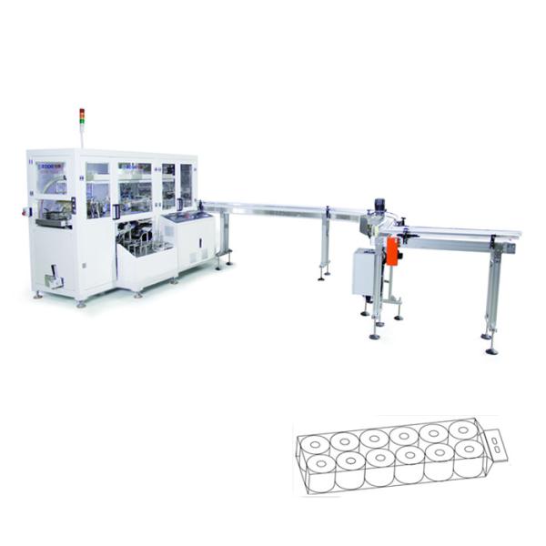 CE PLC Tissue Packing Machine , 23packs/Min Tissue Paper Maker Machine