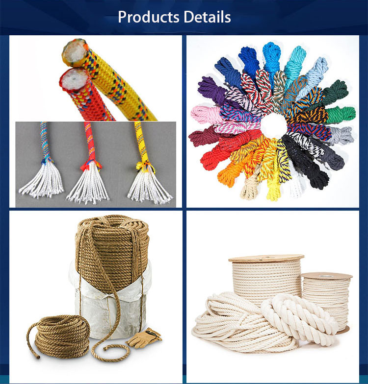 3/4/6 Strands Natural Twisted Jute String Macrame Cotton Rope Customized for Structure