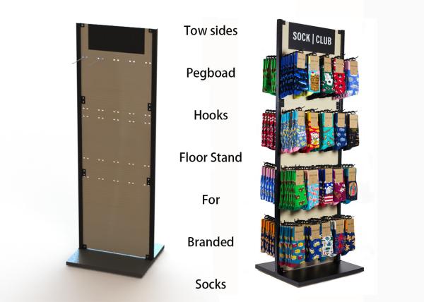 Quality Customized MDF Branded Display Stands Wood Floor Stands For Socks for sale