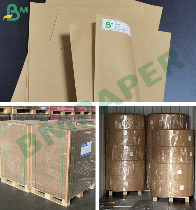 Jumbo Rolls Brown Kraft 60gsm To 120gsm Unbleached Interleave Paper For Envelope