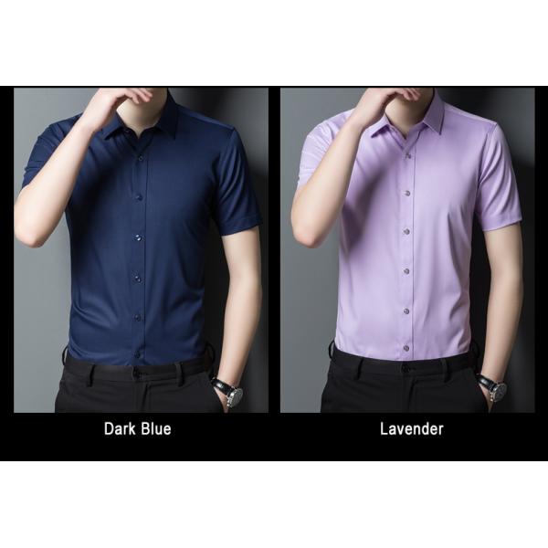 Formal Men's Short Sleeve Business Shirt Solid Color Office Tops Button Down OEM