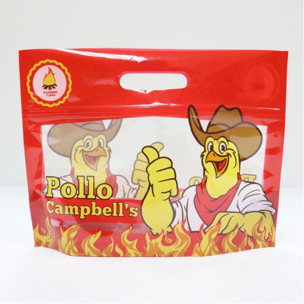 Flexible Hot Roast BBQ Fried Chicken Duck Zipper Transparent Bag Plastic Stand Up