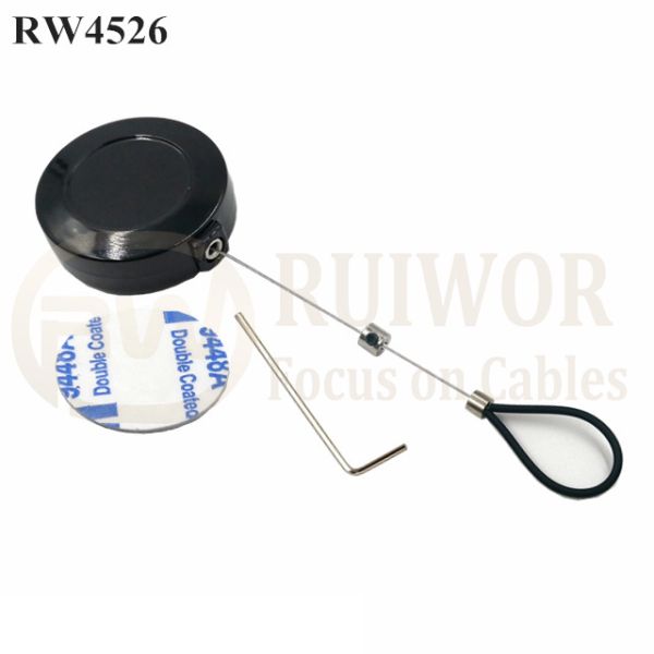 RW4526 Round Mini Display Pull Box Plus Adjustable Stainless Steel Wire Loop Coated Silicone Hose