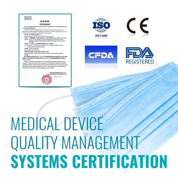 Earloop Style Disposable Protective Face Mask For Bacteria / Dust / Pollen Filtration