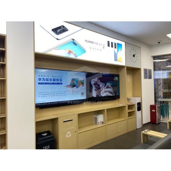 Ecological Cell Phone Cabinet MDF With Baking 4pcs Column Cell Phone Showcase