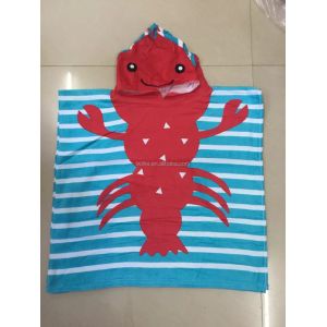 custom designer print with logo sublimation kids poncho beach towel