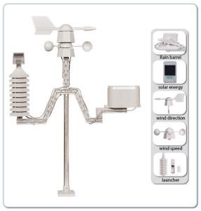 China Temperature Sensor Rain Gauge Weather Station For Indoor And Outdoor -40 To 60 ° C Range wholesale
