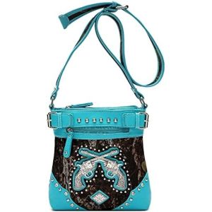 Camouflage Rhinestone Cross Pistol Buckle Western Crossbody Handbags Cowgirl