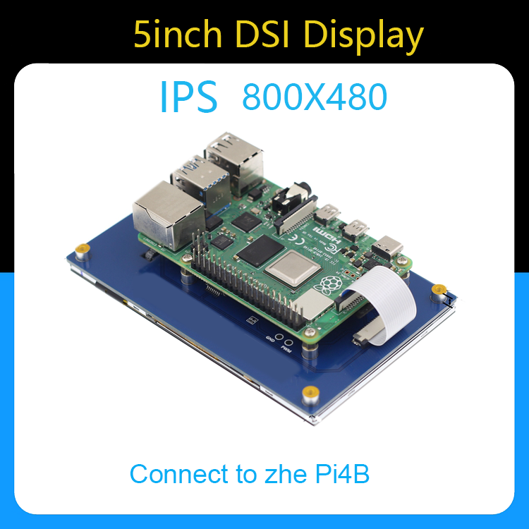 800*480 Raspberry Pi Module 5.0 Inch IPS TFT DSI Multi Touch Lcd Display Module