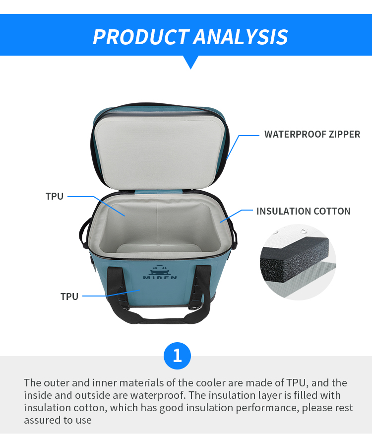 20l Portable Soft Ice Cooler Bags Waterproof For Fishing Barbecue