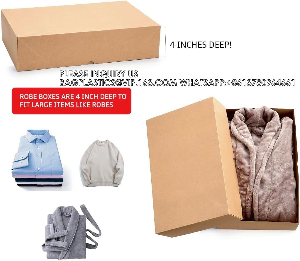 Kraft Gift Boxes With Lids Of Assorted Sizes With 4 Inch Deep Robe Boxes- Wrapping Boxes Set Christmas Gift Boxes