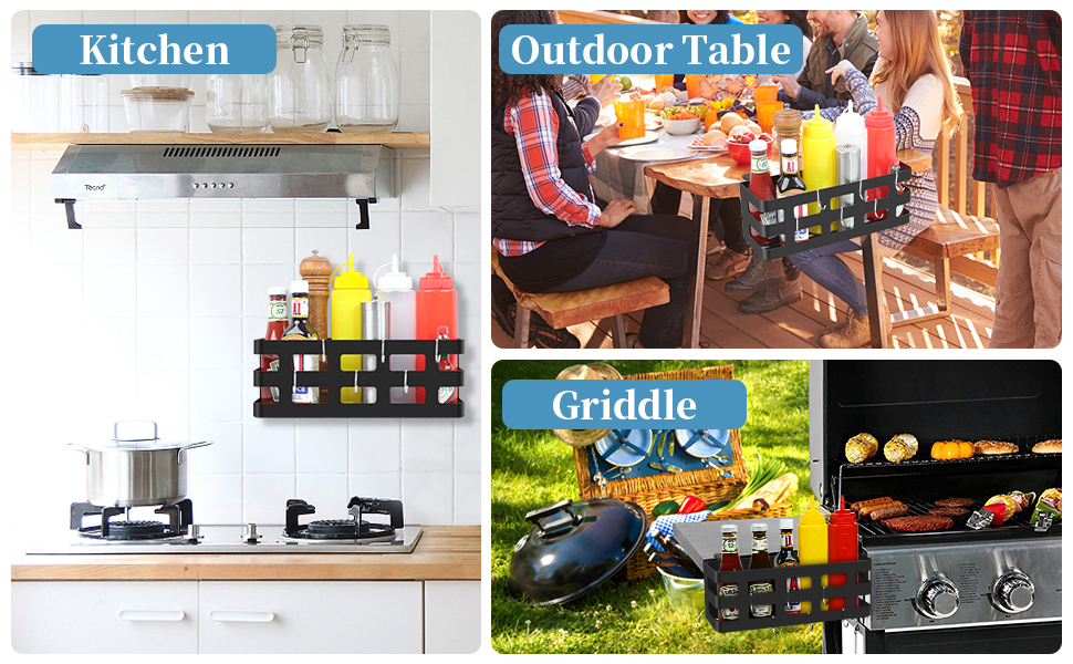 Space Saving Griddle Caddy for BBQ Tools Magnetic Tool Storage Box for Grilling Setup