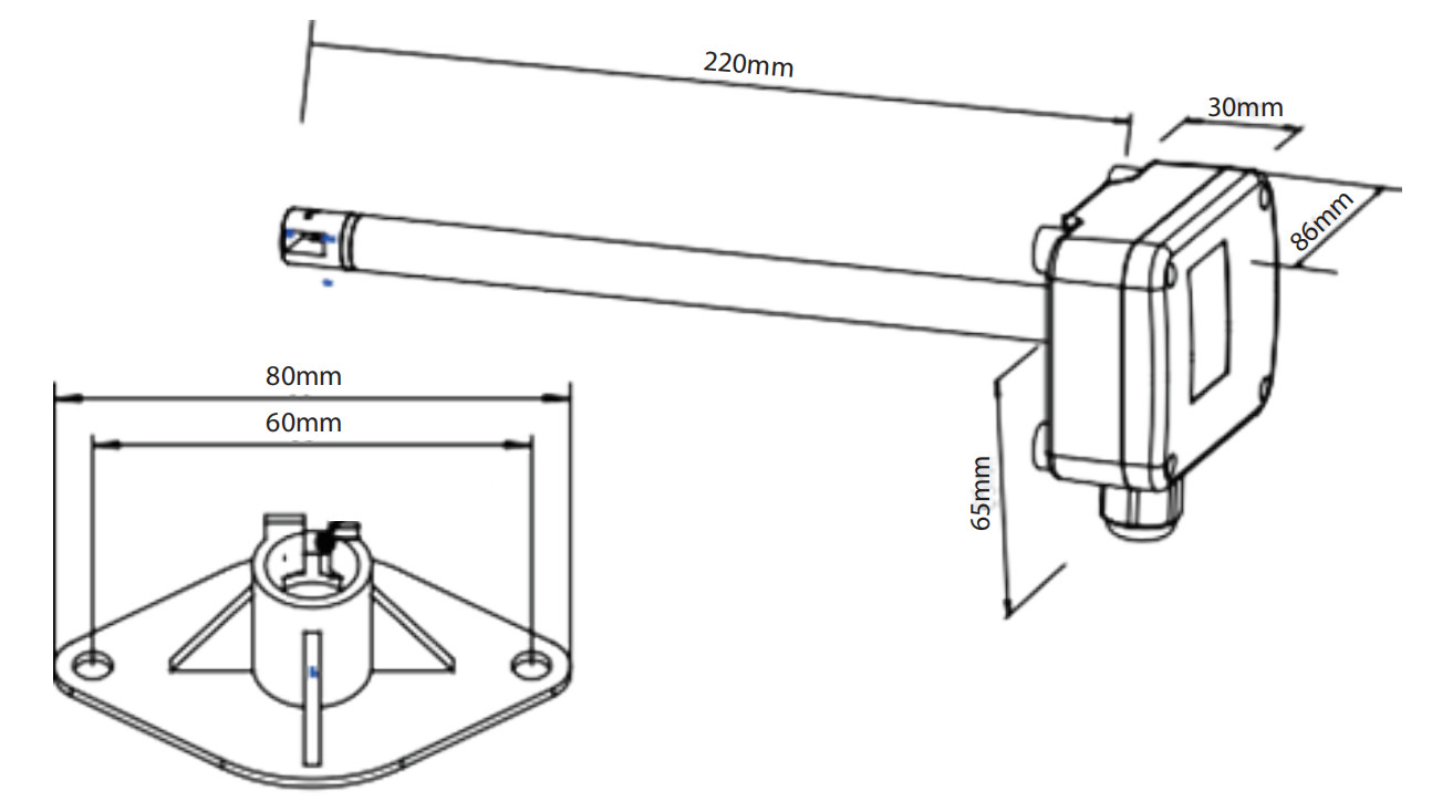 0-5V Air Velocity Transmitter Anti Corrosion For Air