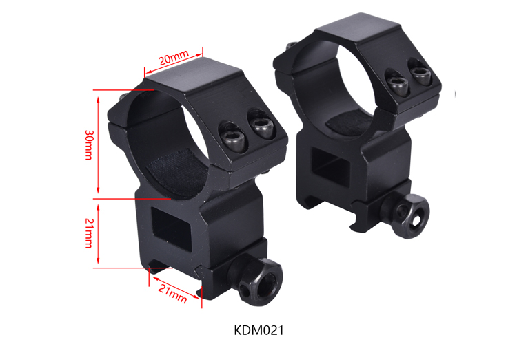 High Profile Dual Ring Scope Mount Double Rings Mount Matte Black Center Height 21mm
