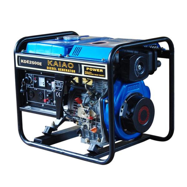 Quality 2000 Watt Open Frame Lightweight Diesel Generator Electric Starter Model NO.KDE2500E for sale