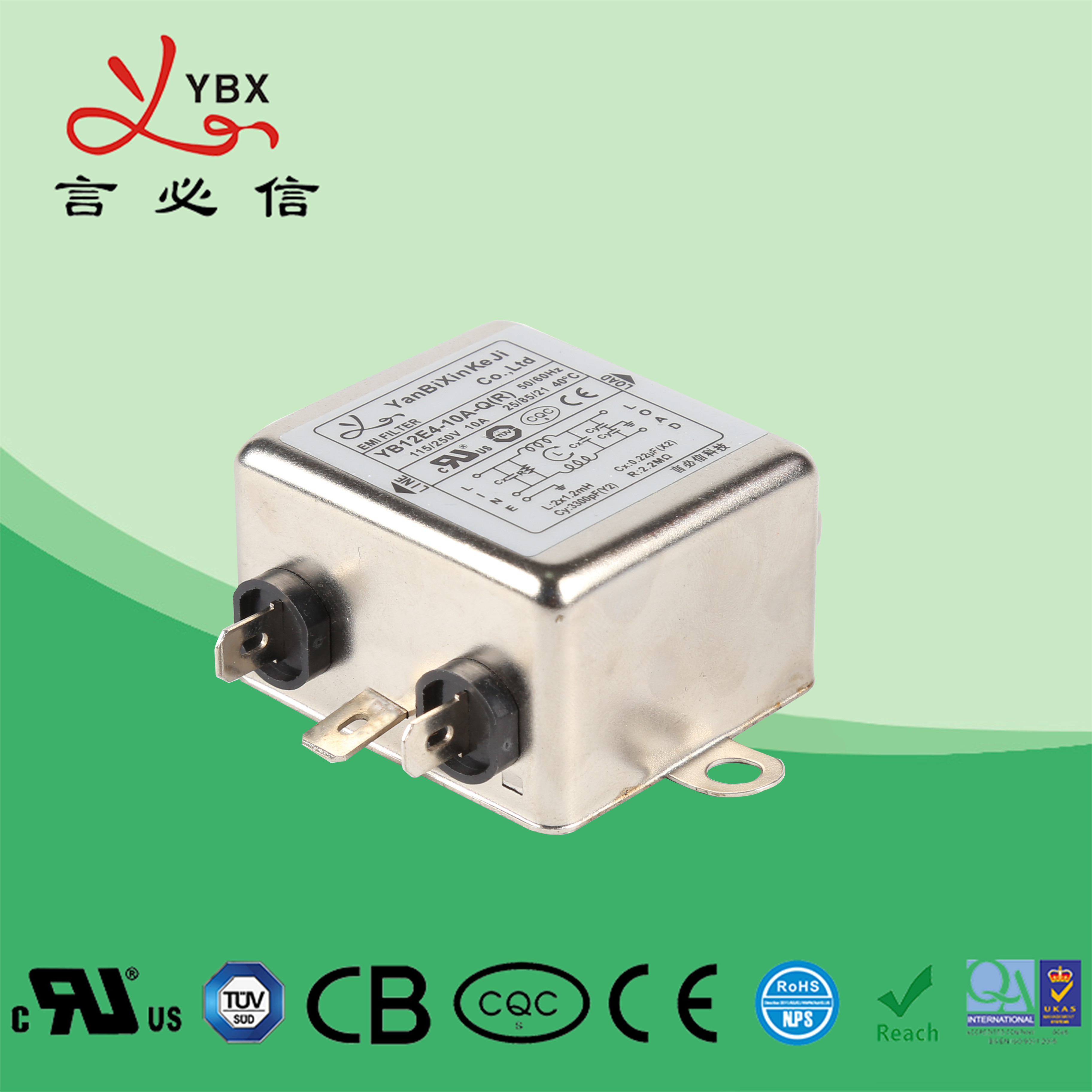 EMI Filter Ac Input Power Filter Solder Terminal Output Filter For Electronic Equipment