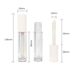 China GMPC White Cap Lip Gloss Tubes Makeup Empty Lipgloss Containers on sale