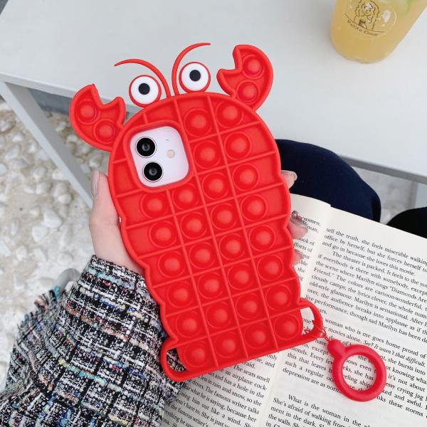 TPU Push Pop It Fidget Toy Phone Case Stress Relief For Iphone 12