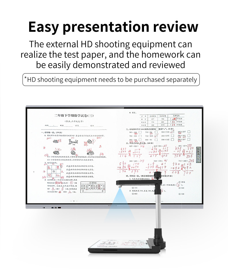All In One LCD Interactive Whiteboard 86 Inch Teaching Use 4K Display Touch