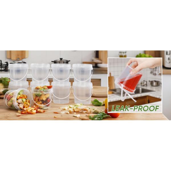 Airtight Clear Plastic Bucket With Lid, Ice Buckets For Parties, Reusable Ice Cream Tub With Handle, Food Storage Container, Food Grade Freezer And