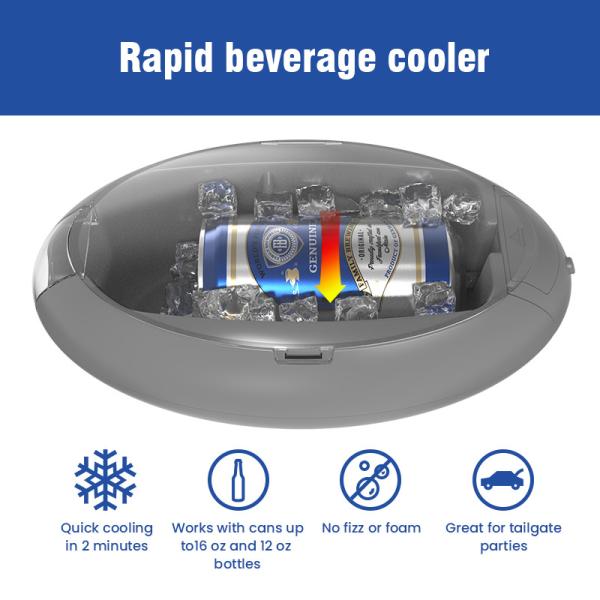 21kg/Box Lightweight Grey Beverage Cooler, Powered By AA Batteries