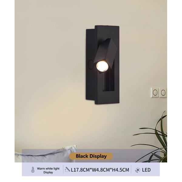 Aluminum Led Wall Light With Wall Mounted Light Source And Rotatable Lamp Head