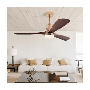 China Solid Wood Leaf Ceiling Fan Remote Control Ceiling Fan With Light on sale