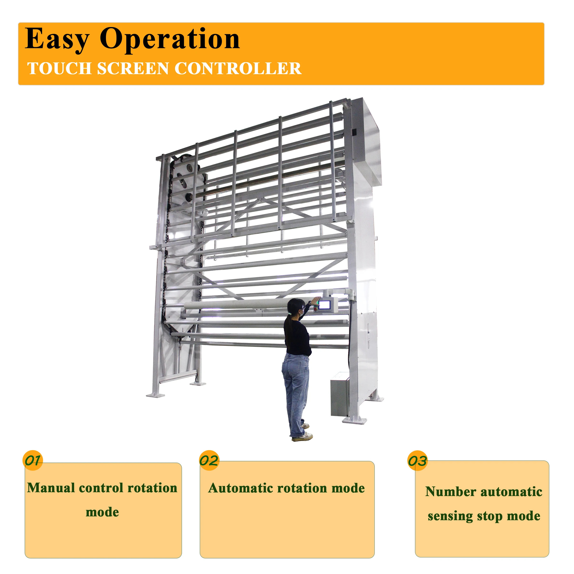 6KW Automated Fabric Roll Storage System Vertical Carousel Curtain Machine Material Selection 56 Roll Capacity