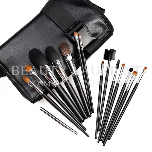 Quality SA8000 Certified Durable Black Face Makeup Brush Set For Face Lip Eyes for sale