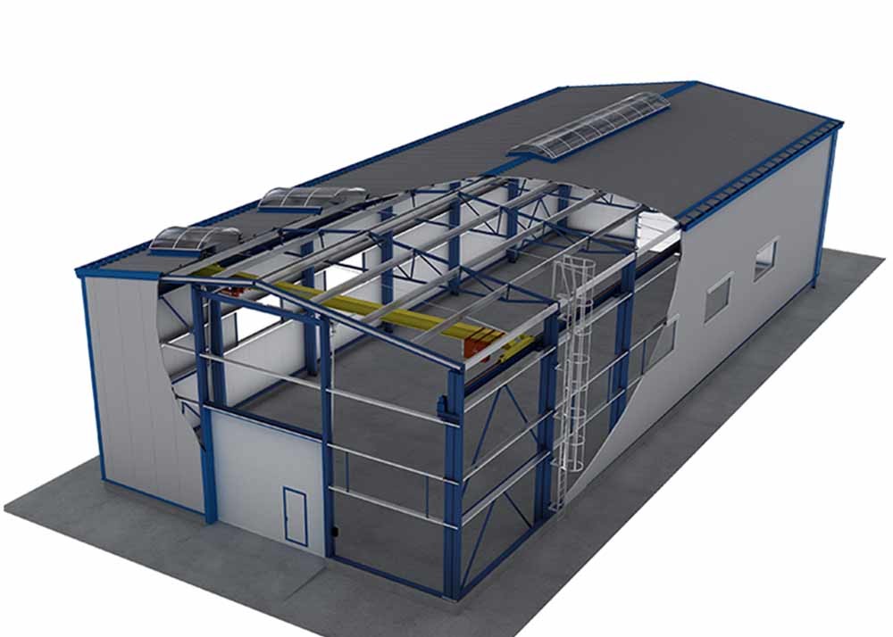 China Prefabricated Steel Structures Factory Building With Sandwich Panel Roof wholesale