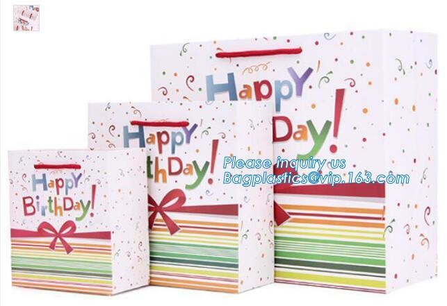 Custom paper bag with handle coated white paper bag printing pattern flower carrier bag,Flower carrier paper bags with d