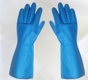 China Waterproof Blue Nitrile Glove Xl 18Mil Chemical Resistant Gloves Nitrile wholesale