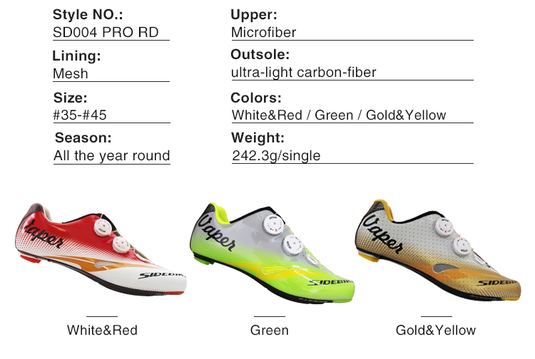 Ultralight Road Bicycle Shoes / Carbon Sole Men Breathable Self - Locking Cycling Sneakers