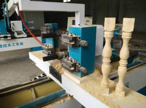 China Iron Material CNC Wood Turning Lathe Machine , Wood Cutting CNC Router Machine on sale