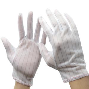 Polyester Anti Static ESD Gloves Lint Free PVC Dotted ESD Gloves