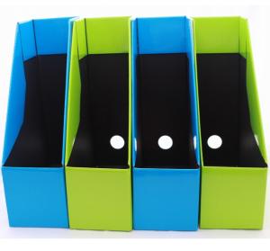 China Foldable Stationery Holder Magazine File Organizer CMYK Corrugated Collapsibile 300mm wholesale