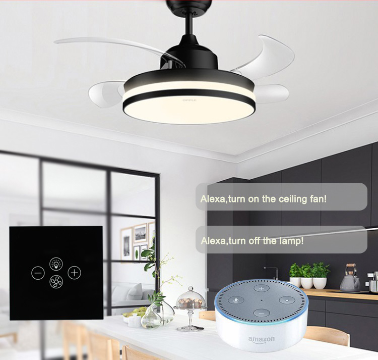 86*86mm 4 Gang Touch Dimmer Switch Iot Light Switch EU Standard