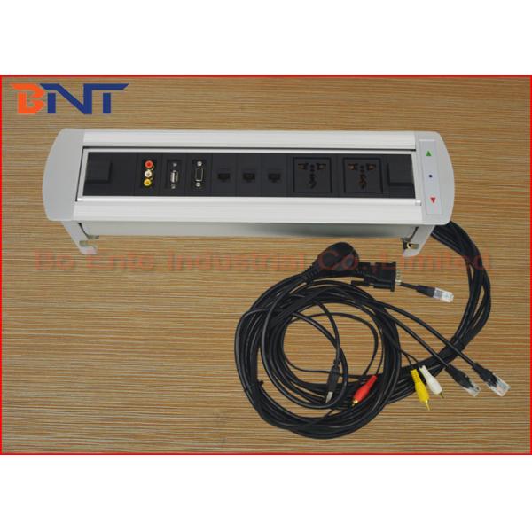 USB / RJ45 / VGA Rotating Power Socket Tabletop Interconnect Box