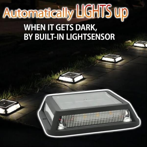 Garden Walkway 222Lbs Road Safety Accessories Solar Road Stud Light For Deck Step Stair
