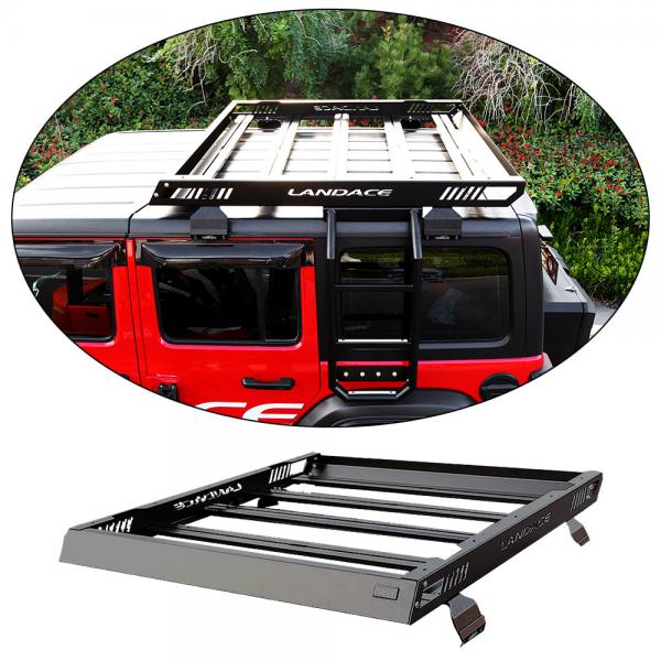 Quality Landace Car Roof Cargo Carrier Aluminium Roof Basket Rack With Side Ladder for sale