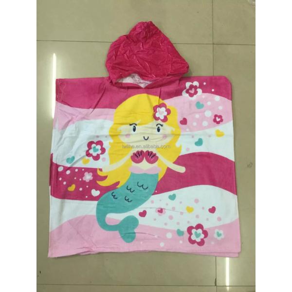 custom designer print with logo sublimation kids poncho beach towel