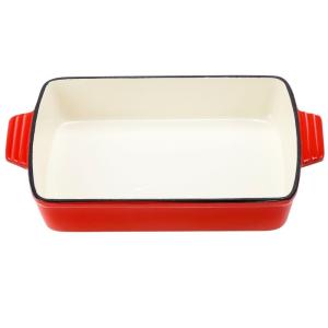 Enamel rectangular cast iron roasting pan