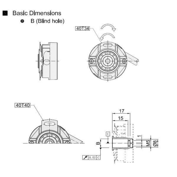 Taper Shaft Through Hole Encoder 2500ppr 6 Poles 5VDC