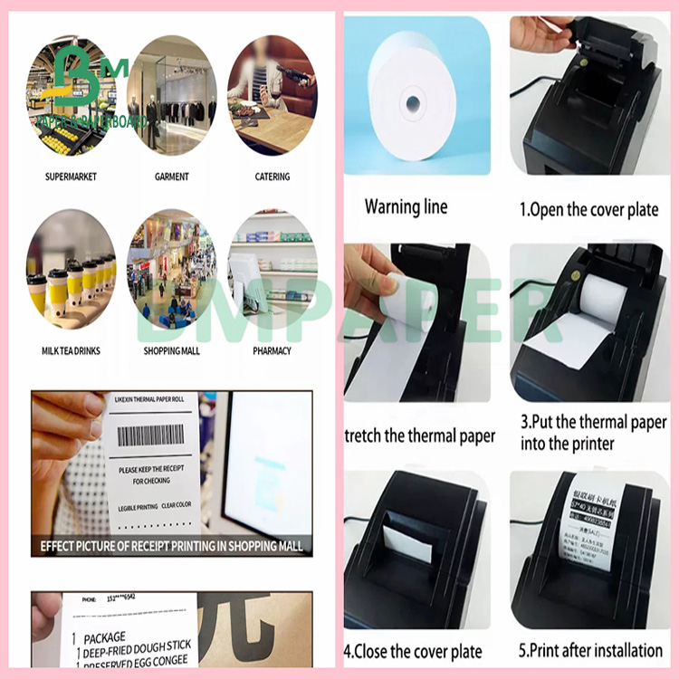 77gsm 80sm Smooth Surface White Thermal Paper Rolls For Logistics Label