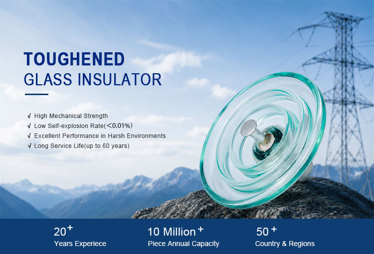 U160BL High Strength Toughened Glass Insulator for Power Transmission