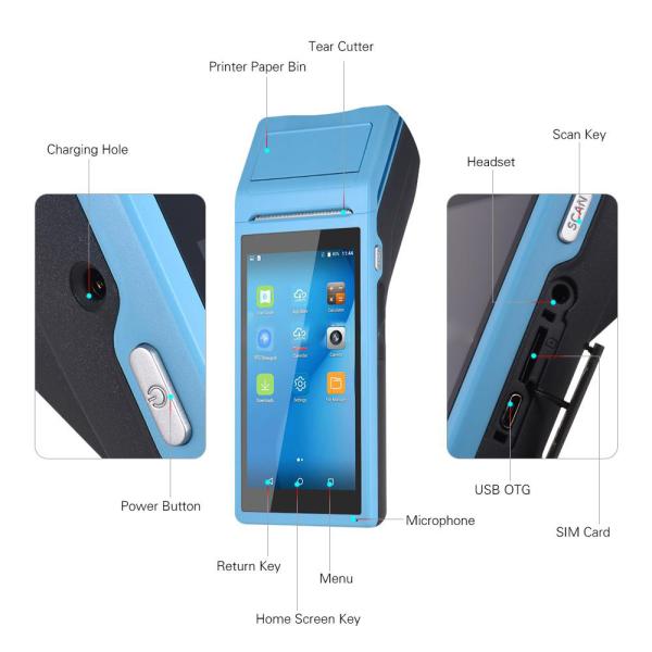 Warehouse NFC Enabled POS Machine WIFI Handheld Android POS Terminal