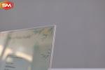 Crystal Mini Menu Stand Acrylic Photo Frame Sign Holder With Walnut Wood Base