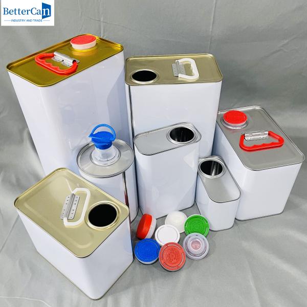 1 Quart Car Paint Sets Empty Tin Cans 1liter Square Metal Packaging